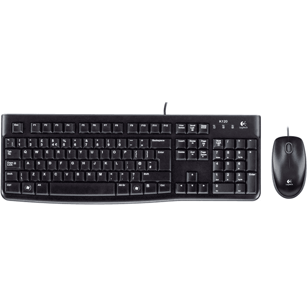 Logitech wired keyboard & mouse combo mk120 black